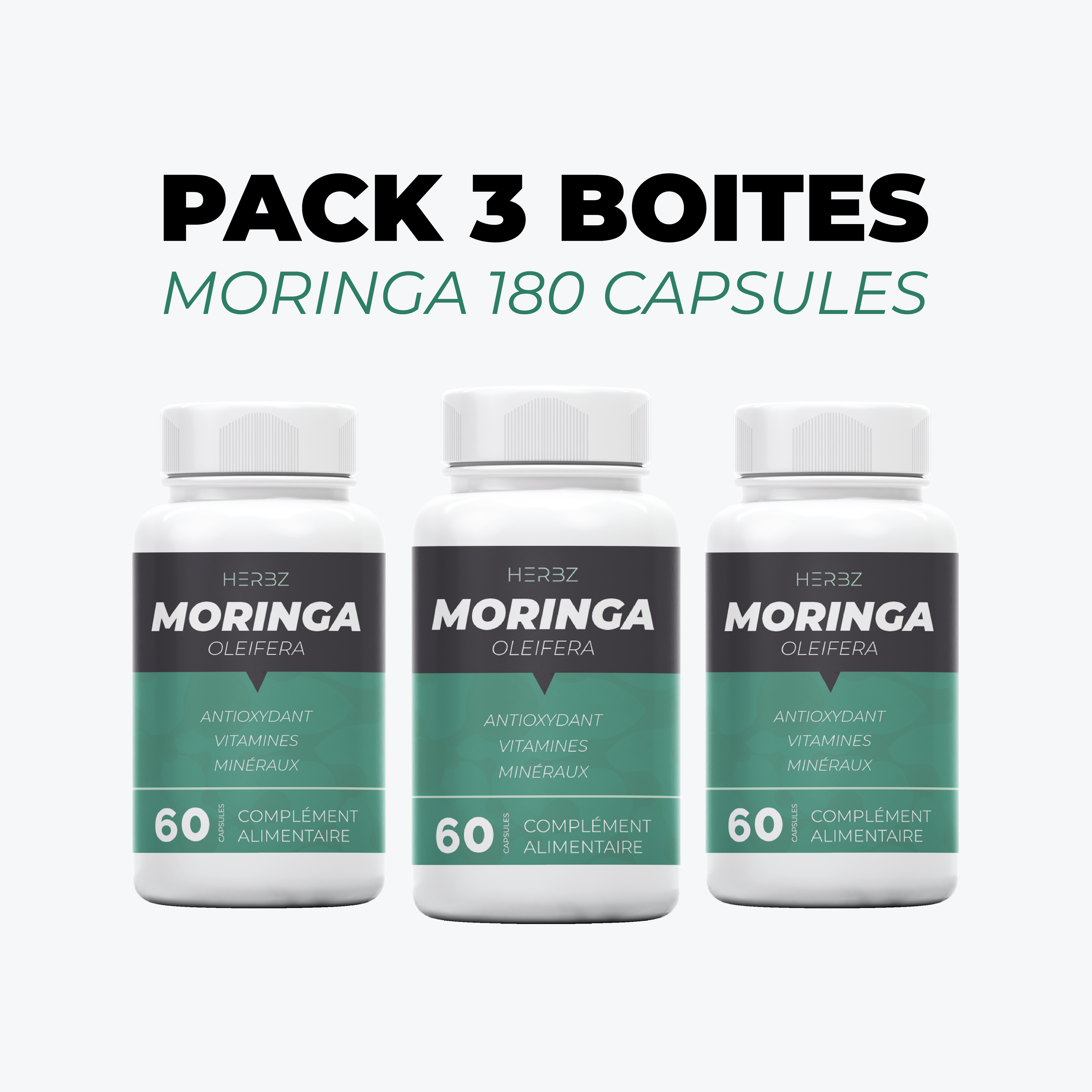 PACK 3 BOITES MORINGA (180 CAPSULES)